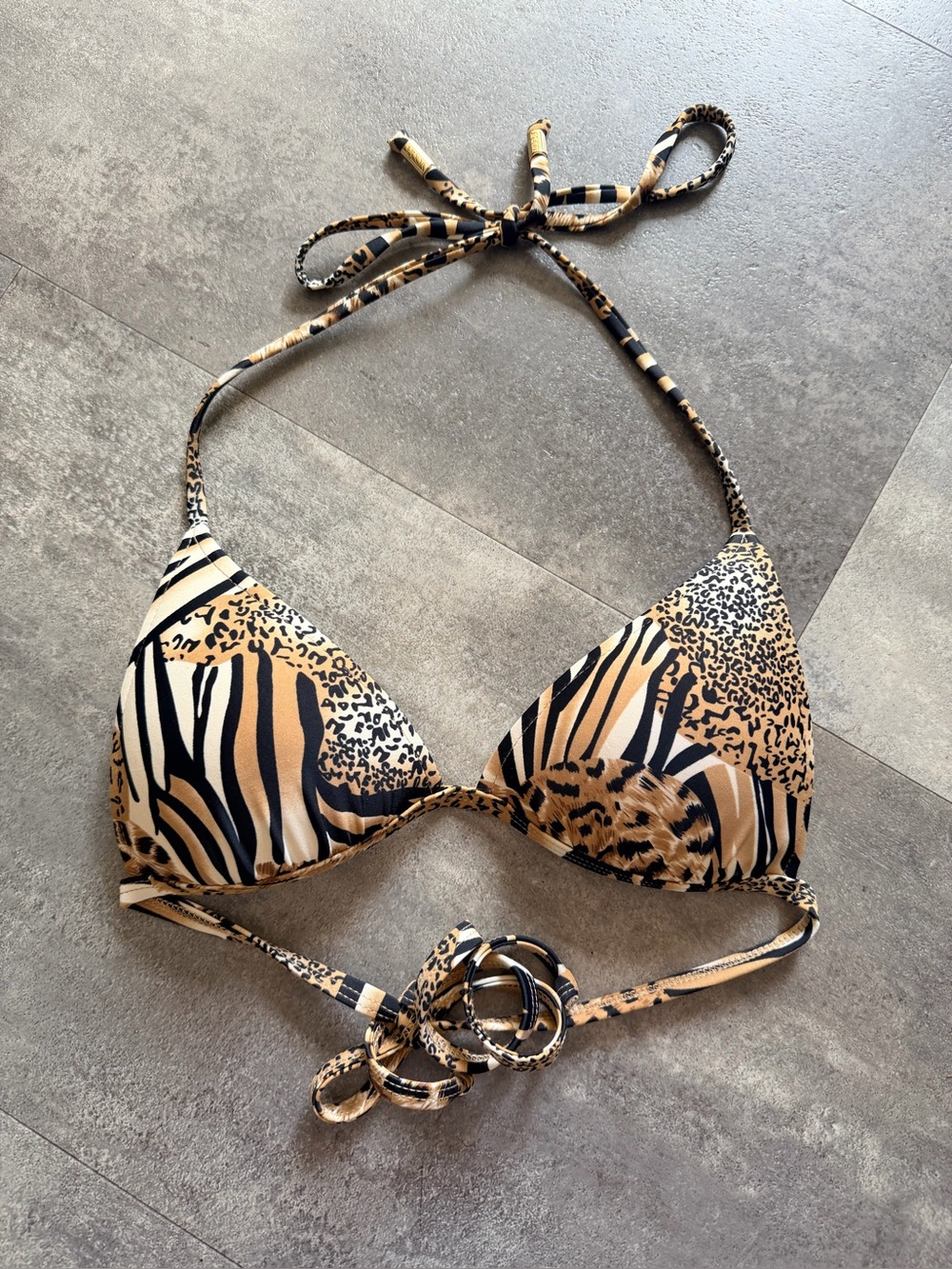 VODA SWIM Padded Tiger Bikini Top Size Medium